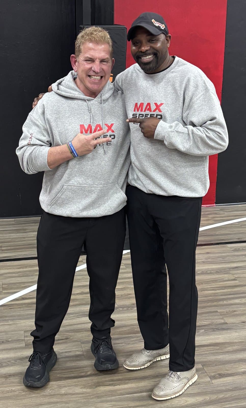 Billy and Earl, the two founders of Max Speed Elite, on the court at their Columbia, South Carolina facility